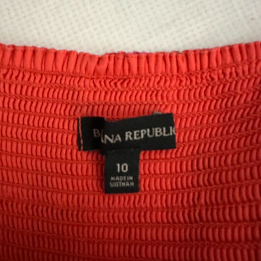 Banana Republic Linen Cotton Blend Coral Floral Jumpsuit Spaghetti Strap Size 10 - Picture 13 of 14